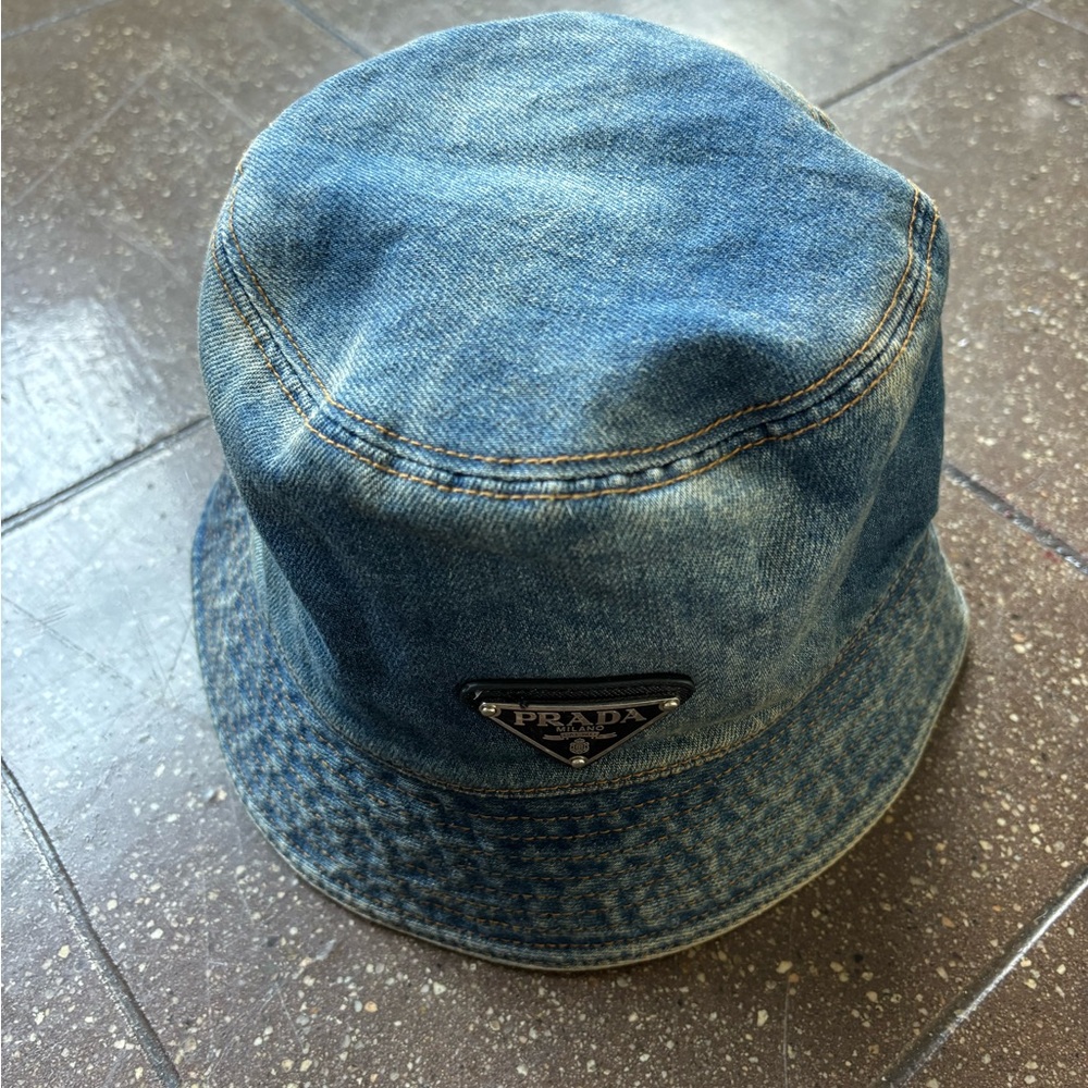 Prada Blue Denim Bucket Hat